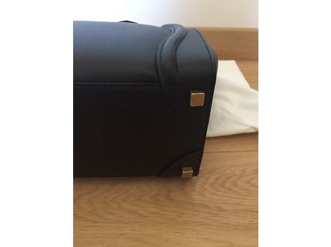 Borsa a mano Céline Luggage Micro in pelle liscia nera Nero - vista 4