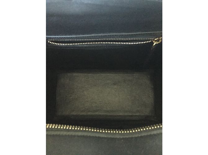 Borsa a mano Céline Luggage Micro in pelle liscia nera Nero - vista 5