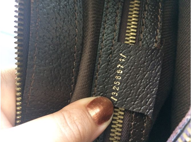 Borsa Gucci in tela monogram e pelle marrone - vista 4
