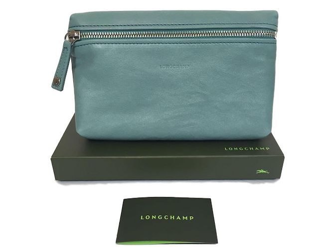 Longchamp Piccola pochette / borsa in pelle blu - vista 2