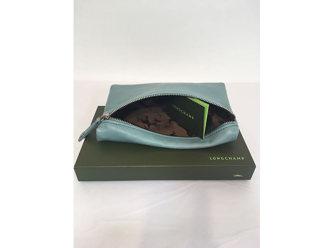 Longchamp Piccola pochette / borsa in pelle blu - vista 5