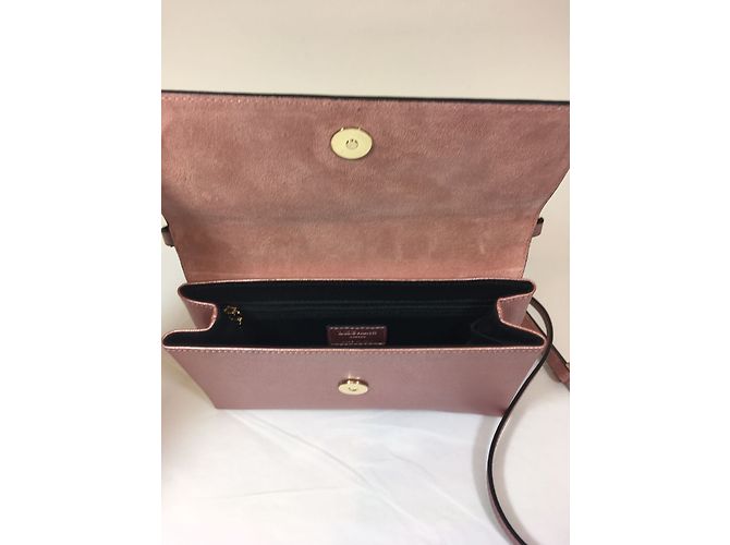 Lk Bennett Piccola Clutch in Pelle Rosa Metallizzato - vista 2