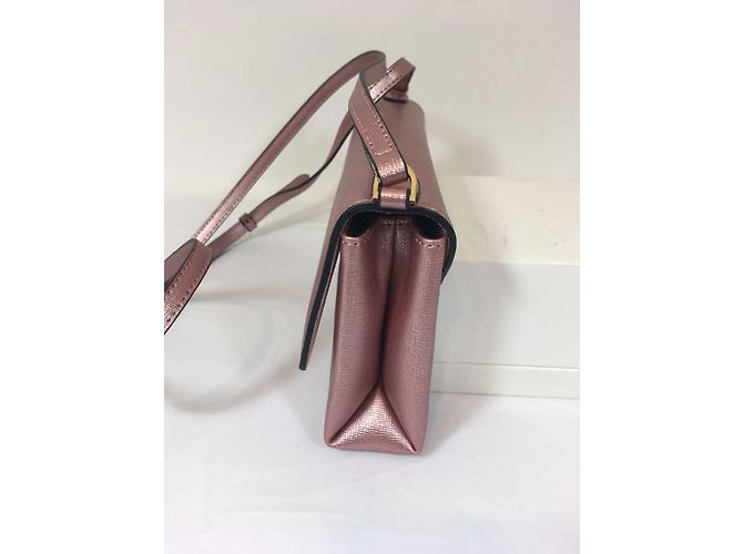 Lk Bennett Piccola Clutch in Pelle Rosa Metallizzato - vista 3