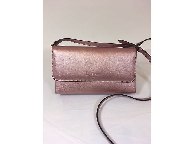 Lk Bennett Piccola Clutch in Pelle Rosa Metallizzato - vista 4