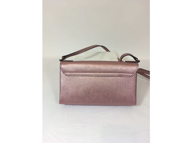 Lk Bennett Piccola Clutch in Pelle Rosa Metallizzato - vista 8