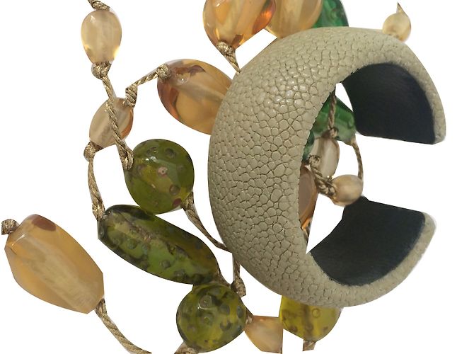 A Cuckoo Moment Bracciale Cockoo shagreen Verde - vista 2