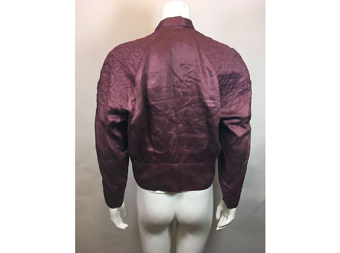 Chaqueta Issey Miyake de lino rojo oscuro Burdeos - vista 7