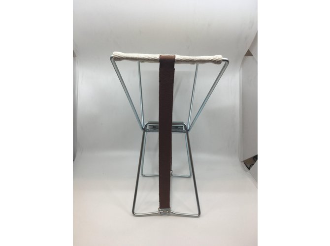 Hermès Tabouret pliant Marron Beige - vue 6