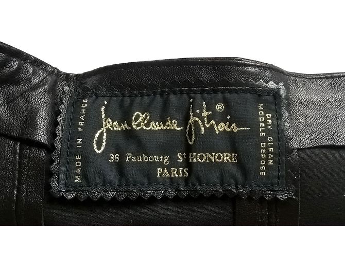 Top Jitrois de cuero elástico negro - vista 2