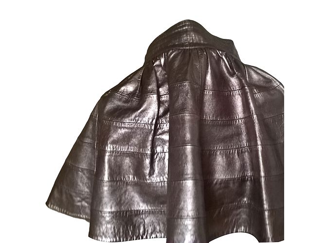 Falda Jitrois High Fashion de cuero plateado Plata - vista 2
