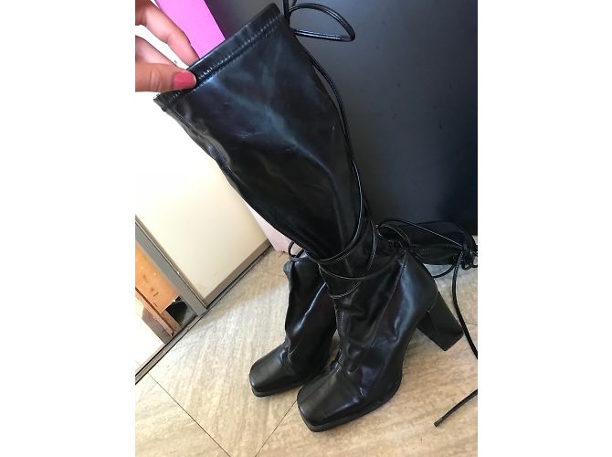 Autre Marque Botas André de cuero negro - vista 4