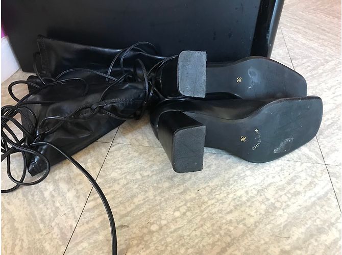 Autre Marque Botas André de cuero negro - vista 5
