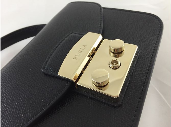 Furla Mini Metropolis Onyx Handtasche. Schwarz - Ansicht 3