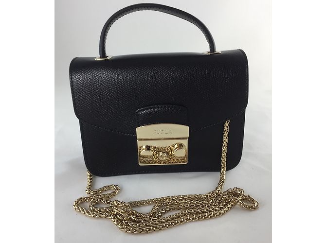 Furla Mini Metropolis Onyx Handtasche. Schwarz - Ansicht 4