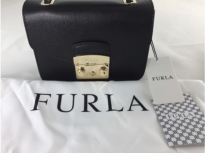 Furla Mini Metropolis Onyx Handtasche. Schwarz - Ansicht 5