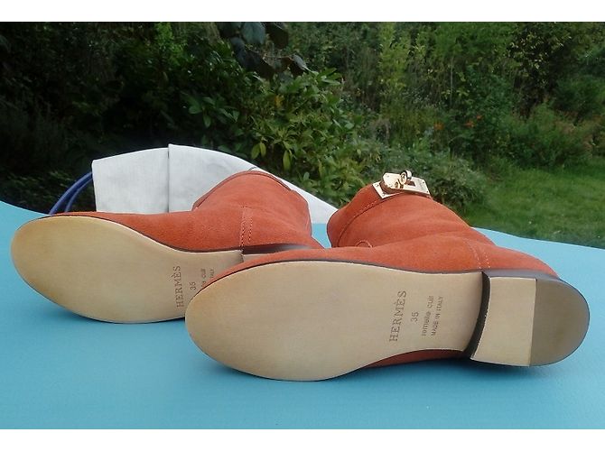 Kelly Hermès Botas de tornozelo Laranja - vista 4