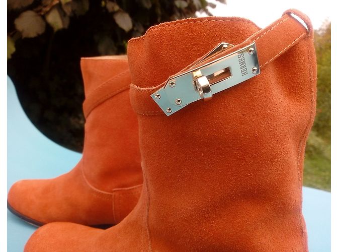 Kelly Hermès Botas de tornozelo Laranja - vista 5
