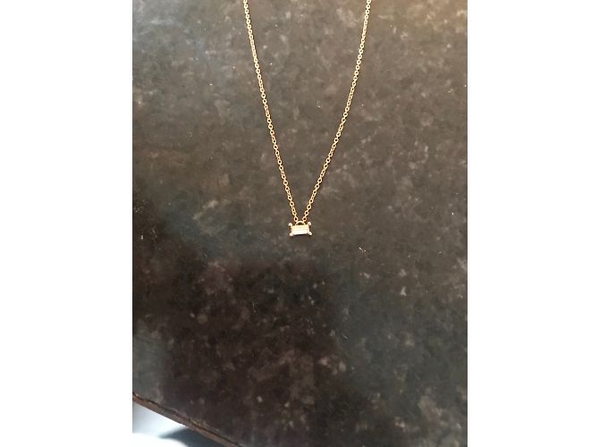 Collana Girocollo Djula Oro Rosa Diamante Baguette - vista 2