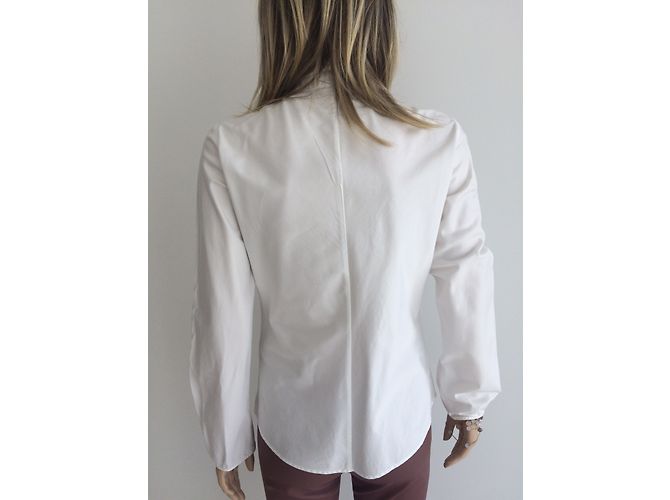 Blusa Hugo Boss blanca de algodón con manga larga Blanco - vista 2