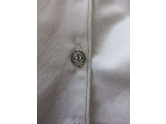 Blusa Hugo Boss blanca de algodón con manga larga Blanco - vista 4
