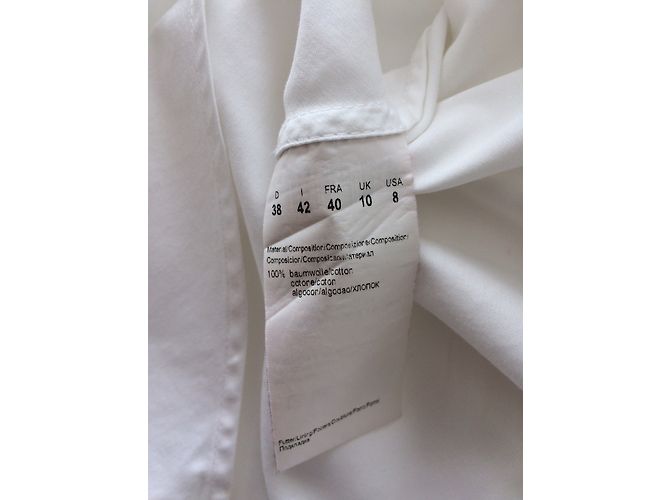 Blusa Hugo Boss blanca de algodón con manga larga Blanco - vista 7