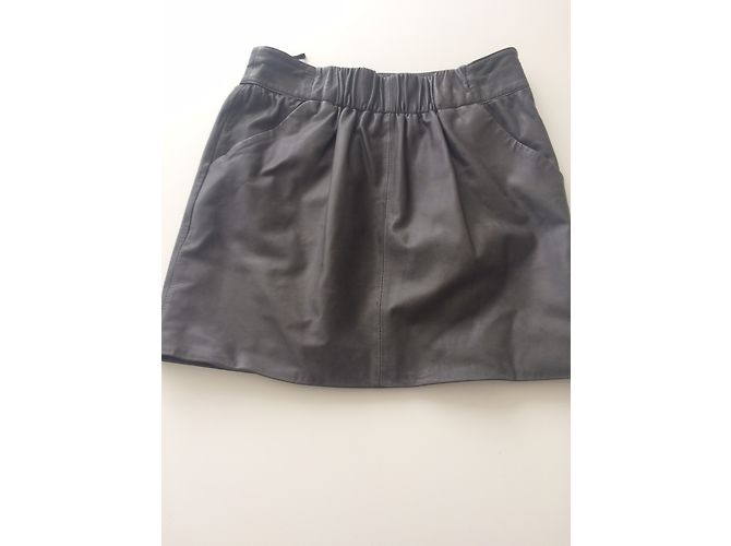 Falda corta de piel gris Hôtel Particulier - vista 3