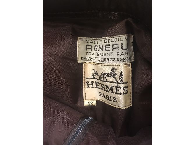 Hermès Pantalones, polainas Marrón oscuro - vista 4