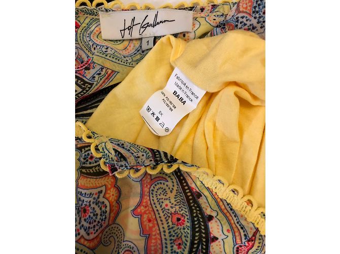 Autre Marque Jeff Gallano Langer gelber mehrfarbiger Kleid - Ansicht 3