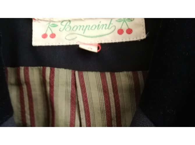 Blazer Bonpoint in lana blu navy - vista 4
