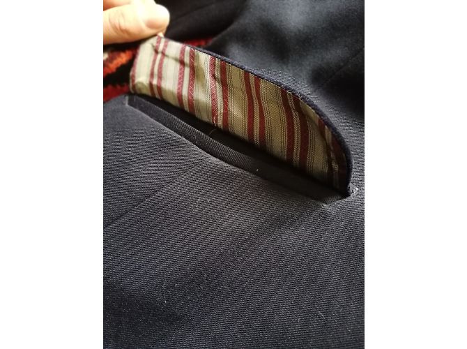 Blazer Bonpoint in lana blu navy - vista 6
