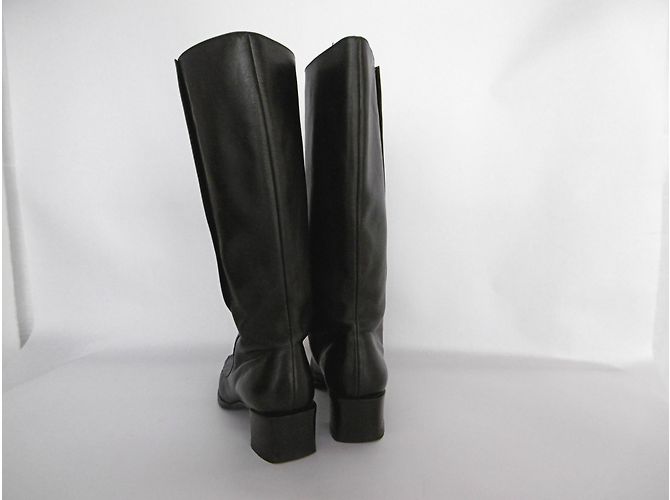 Hermès Lederstiefel mit niedrigem Absatz Schwarz - Ansicht 12