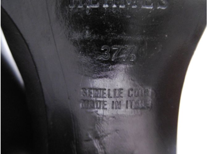 Hermès Lederstiefel mit niedrigem Absatz Schwarz - Ansicht 9