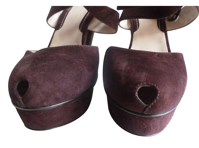 Max & Co High Heel Sandalen Wildleder Pflaume - Ansicht 2