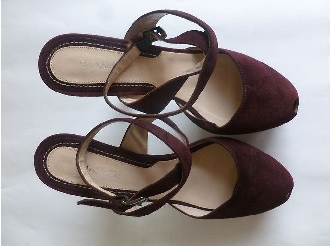 Max & Co High Heel Sandalen Wildleder Pflaume - Ansicht 3