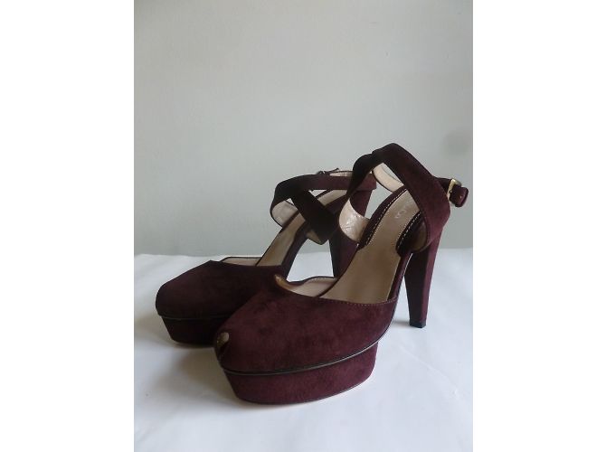 Max & Co High Heel Sandalen Wildleder Pflaume - Ansicht 9