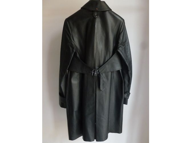 Cappotto Sportmax in pelle d'agnello nero - vista 3