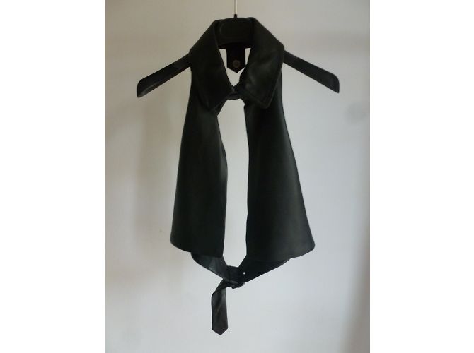 Cappotto Sportmax in pelle d'agnello nero - vista 5