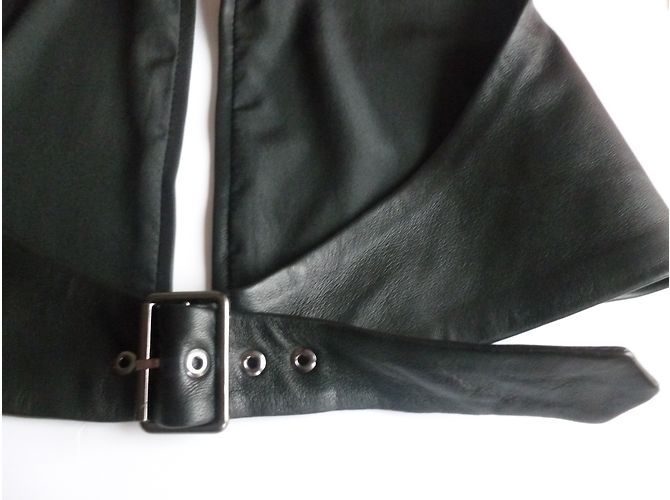 Cappotto Sportmax in pelle d'agnello nero - vista 6