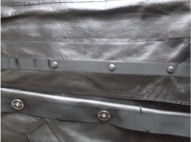 Cappotto Sportmax in pelle d'agnello nero - vista 8
