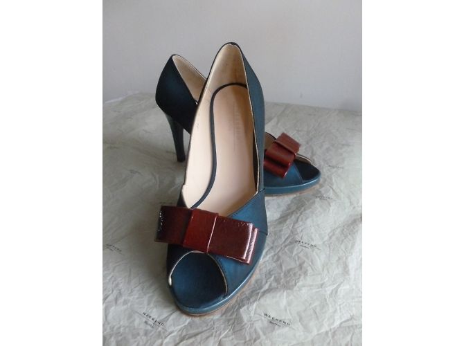 Weekend Max Mara peeptoes in raso e pelle - vista 2