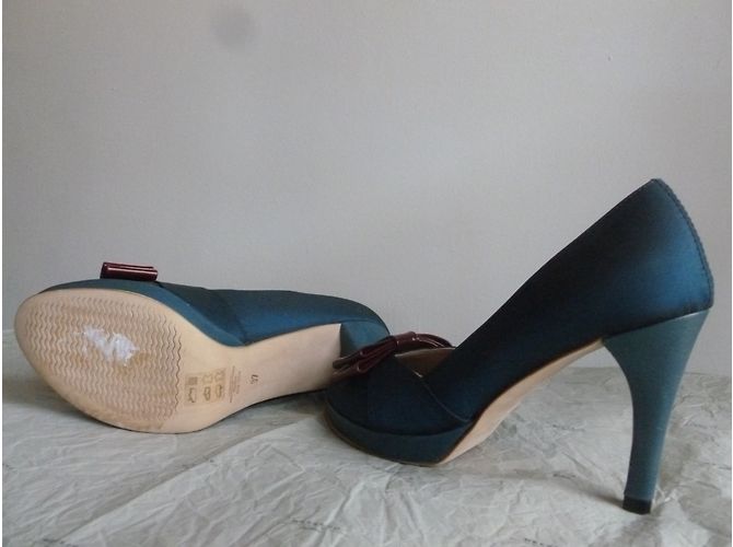 Weekend Max Mara peeptoes in raso e pelle - vista 4