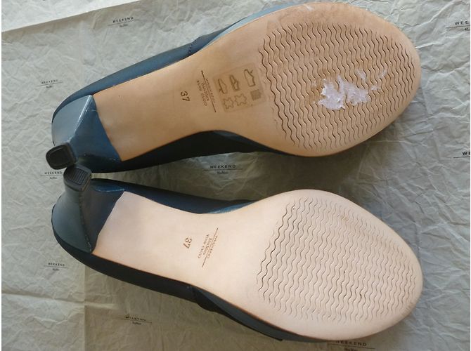 Weekend Max Mara peeptoes in raso e pelle - vista 7