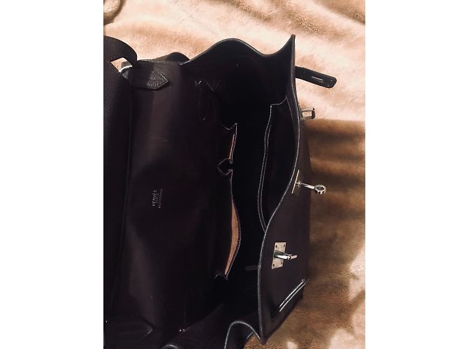 Borsa a tracolla Hermès in pelle Taurillon Clemence marrone - vista 3