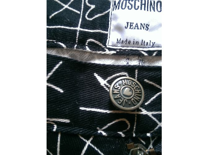 Vaqueros Moschino Negros de Algodón con Corazón Blanco - vista 4