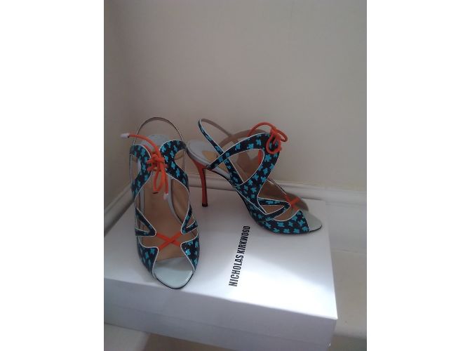 Sandali Peep Toe Nicholas Kirkwood in Python Multicolore - vista 4