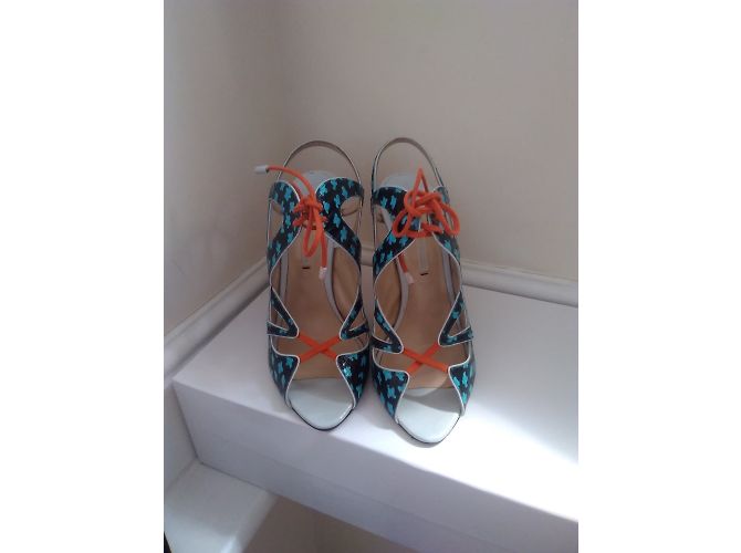 Sandali Peep Toe Nicholas Kirkwood in Python Multicolore - vista 8