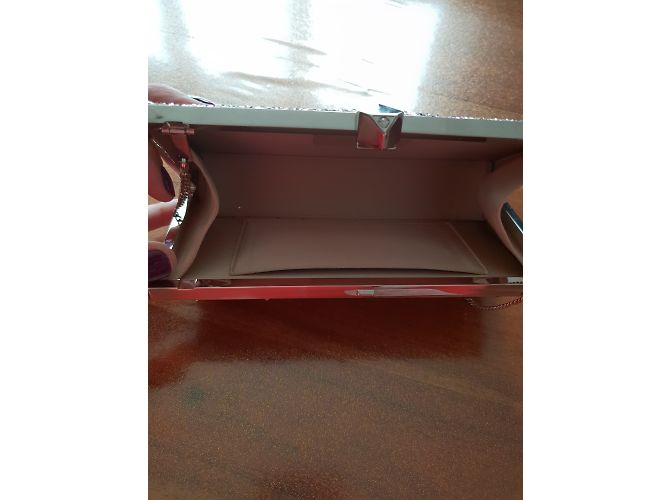 Pochette Jimmy Choo Paillette Rosa Paglia - vista 3