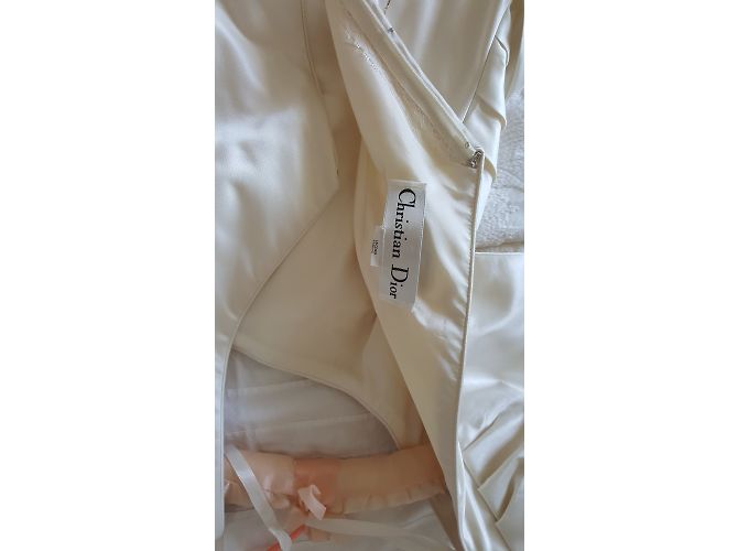 Christian Dior Brautkleid aus Seide Creme - Ansicht 4