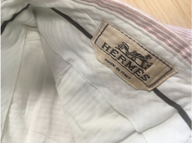 Hermès Pantaloni Rosa Bianco - vista 2