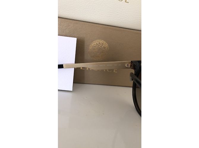 Occhiali da sole Versace occhio di gatto tartaruga marrone e oro - vista 2